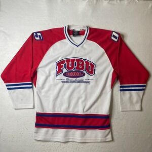 FUBU Sports Jersey Shirt L World Class Collection Red White Blue‎